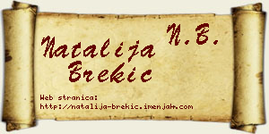 Natalija Brekić vizit kartica